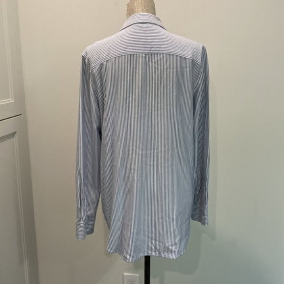 Aritzia Sunday Best Montana Blue Striped Boyfriend Button Down Shirt Size Medium - Picture 11 of 16